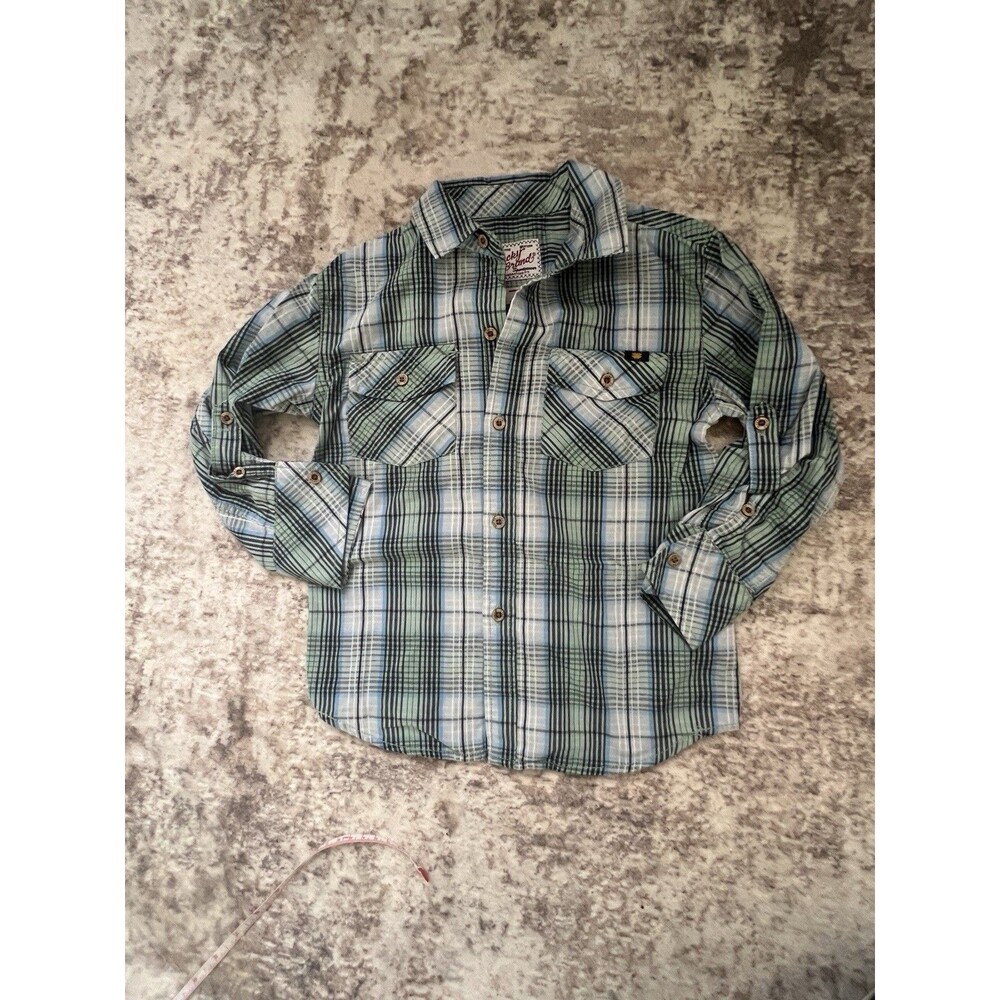 Lucky Brand Shirt Boys 4T Green Button Down Plaid